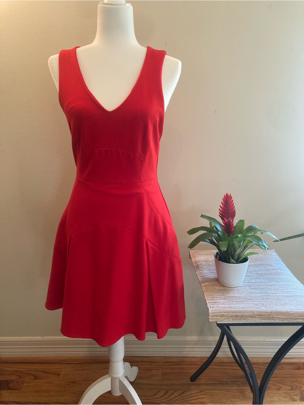 Adelyn Rae Red Sleeveless V-Neck Fit & Flare Dress